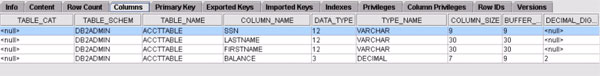 Figure 7. Viewing column properties