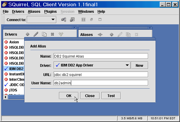 Figure 4. Specifying alias options