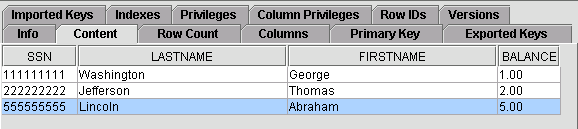Figure 6. Viewing the Table Contents