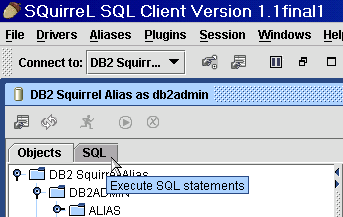 Figure 8. Choosing the Execute SQL statements tab